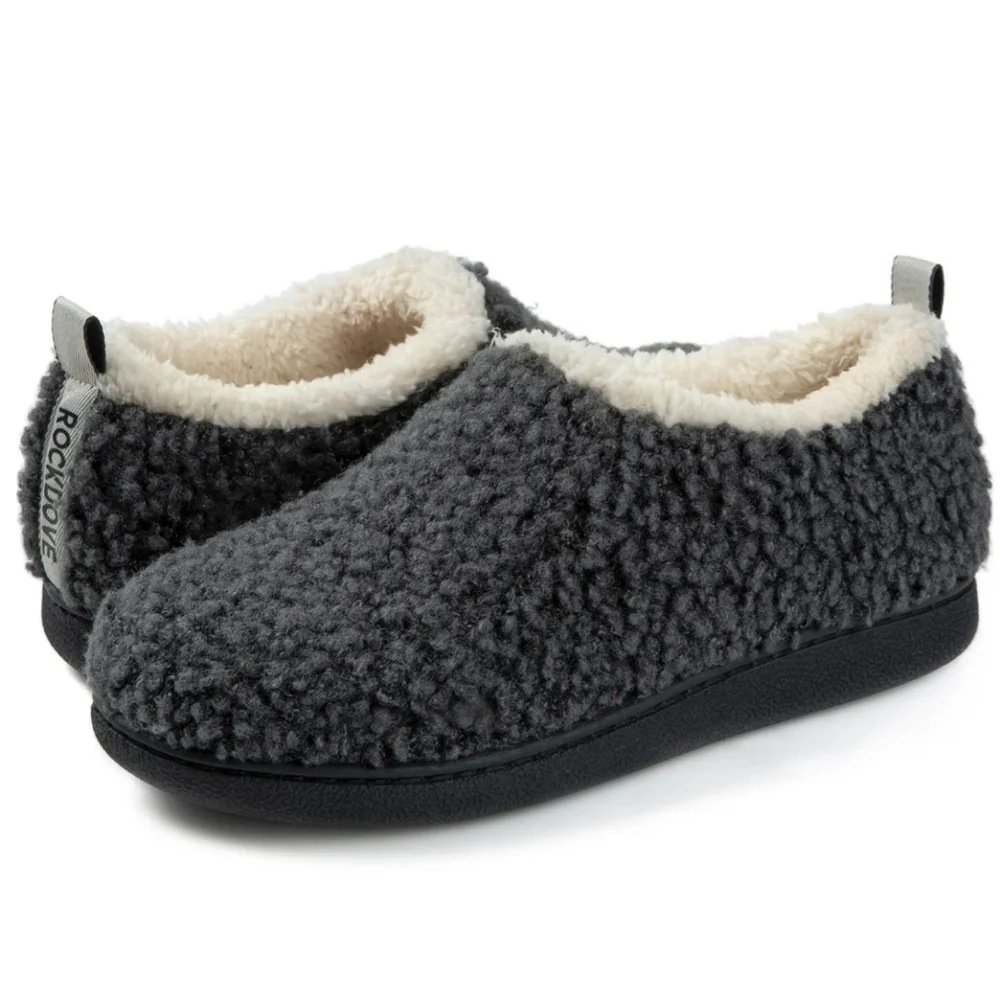 NEW Grey White slippers house shoes indoor outdoor comfortable machine wash - Picture 5 of 6